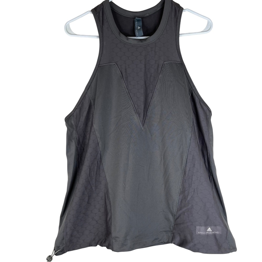 Adidas by Stella McCartney Women M Gray Racerback Tank Top Honeycomb FK8835
